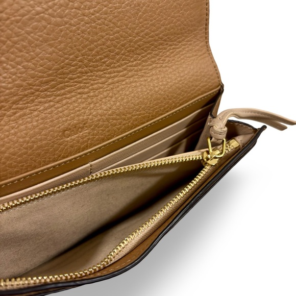 Chloé Alphabet Letter Continental Long Wallet In Grained Leather Light Tan Chloe - Picture 4 of 8